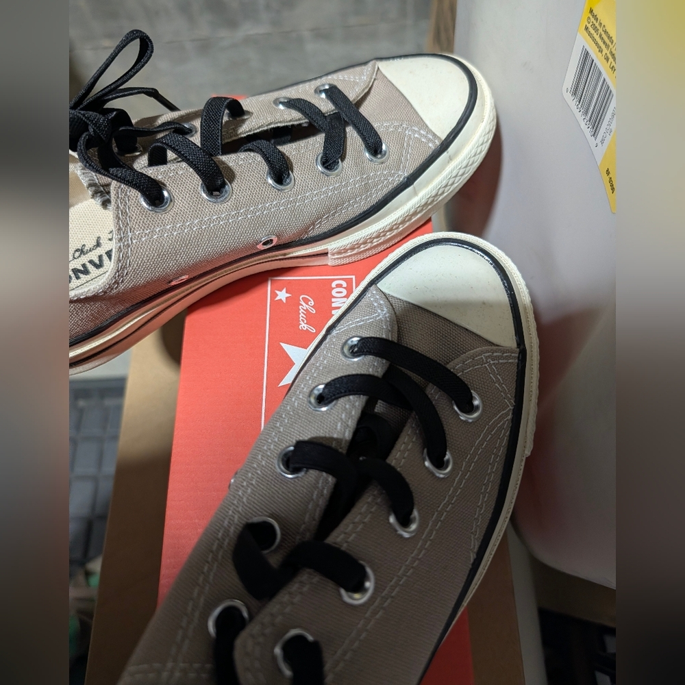 Converse Chucks Women's Sneakers Gray With Black Trim With Box